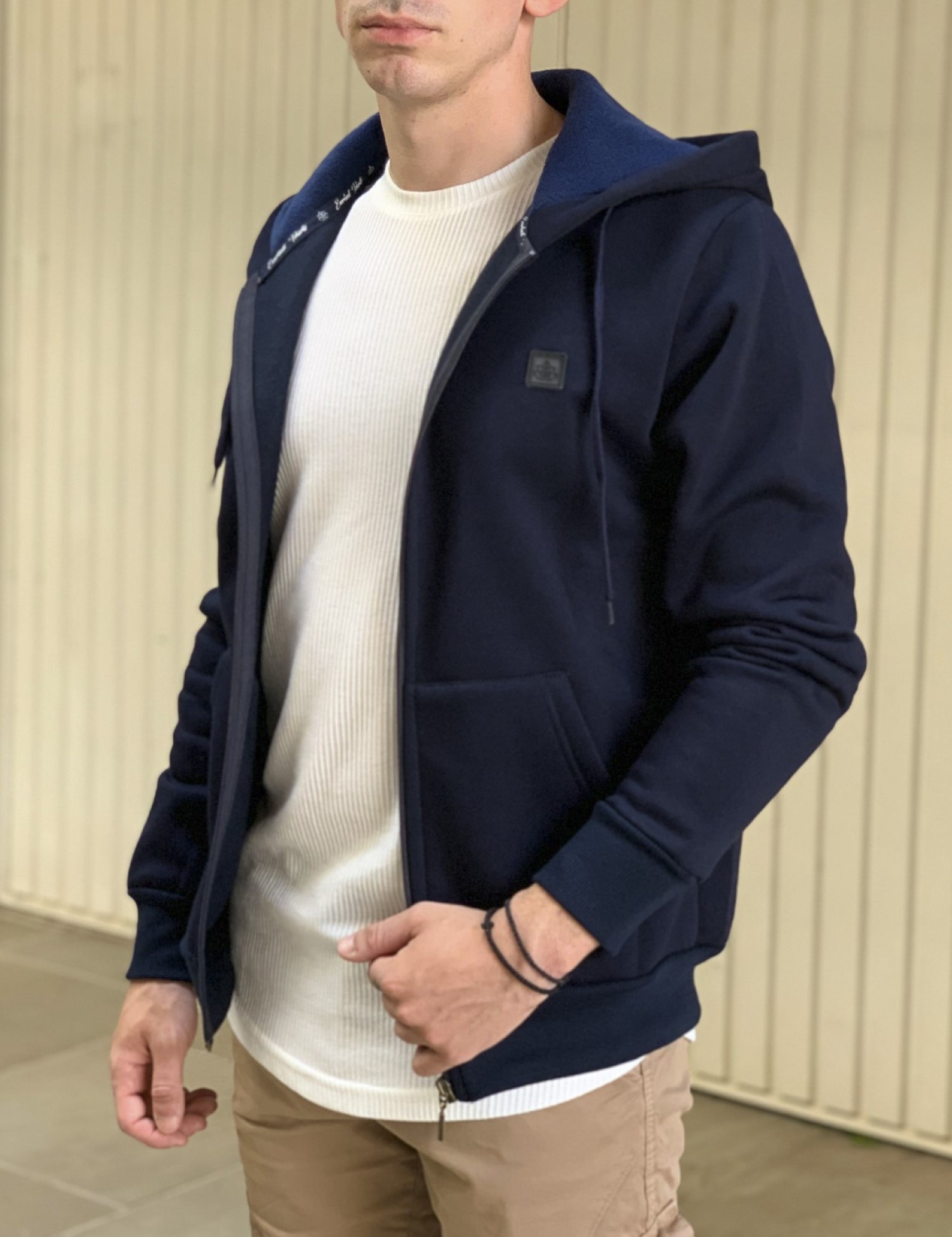 Everbest ανδρική Plus Size μπλε ζακέτα φούτερ 241011B φωτογραφία